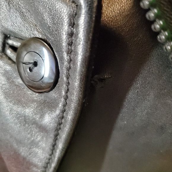 Jane Adams Riviera Styles Vintage Black Leather Wool Cashmere Coat Jacket Sz L - Picture 6 of 9